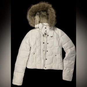 Hollister White Down Puffer